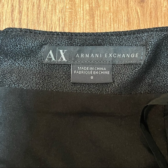 Armani Exchange Black Faux Suede/Knit Wrap Mini Skirt w/ Buckle Detail - Picture 4 of 9